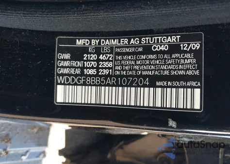 2010 Mercedes-Benz C 300 Luxury 4Matic/Sport 4Matic z USA, uszkodzony, nr VIN WDDGF8BB5AR107204